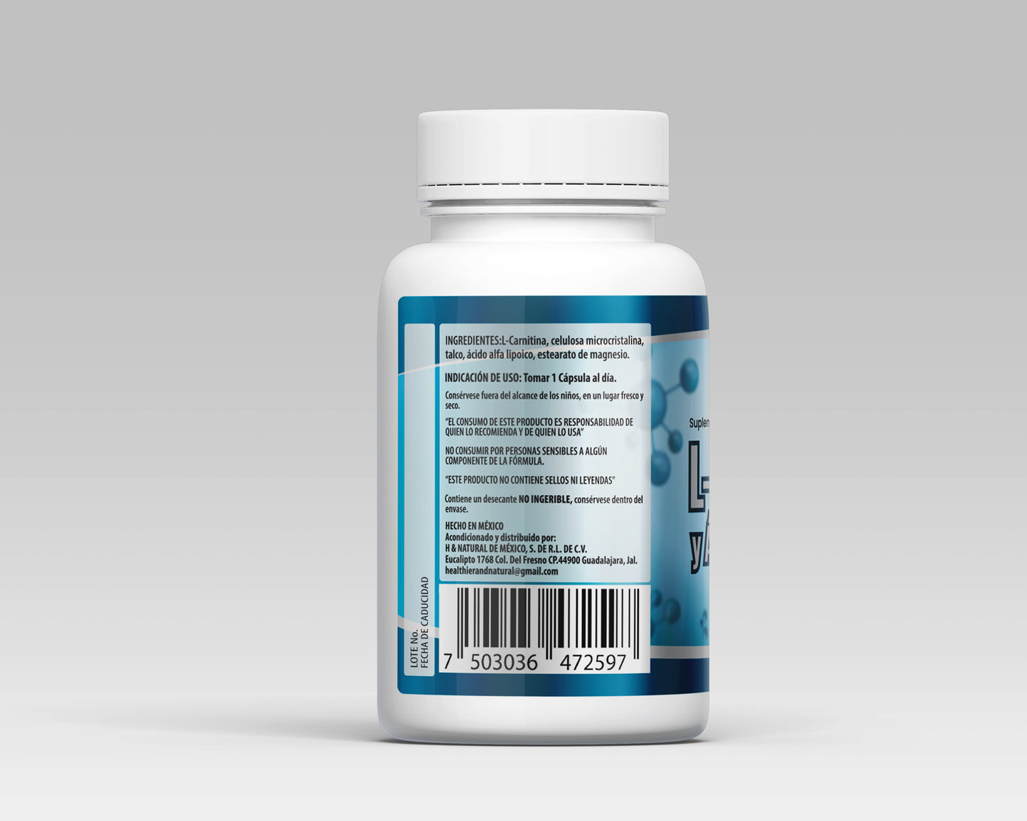 L-Carnitina y Ácido Alfa Lipoico – 60 Cápsulas