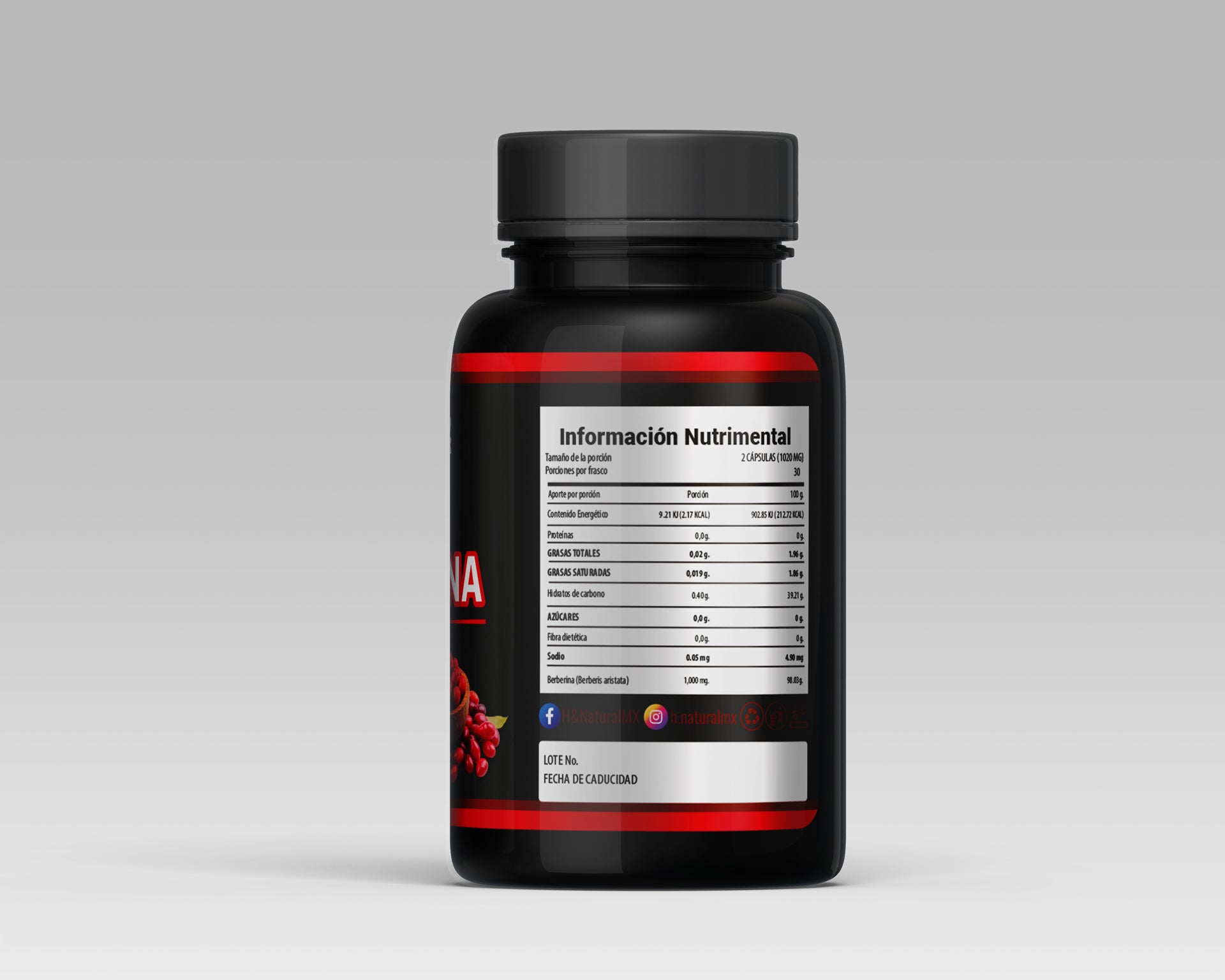 Berberina HNatural 60 Cápsulas – Control de Glucosa, Metabolismo y Colesterol