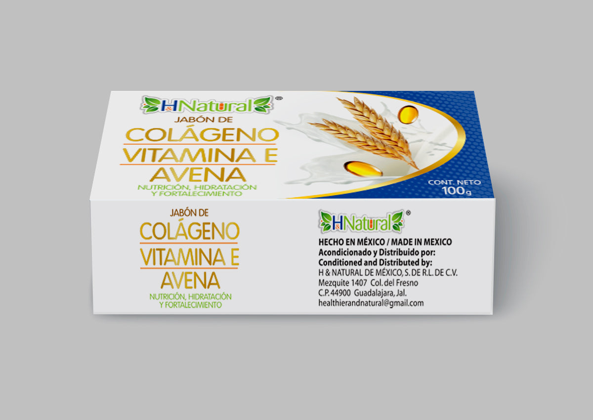 Jabón de Colágeno, Vitamina E y Avena – 100 g